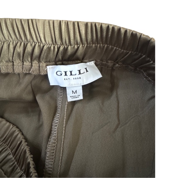 GILLI Brown Satin Joggers Size Medium - Picture 8 of 9